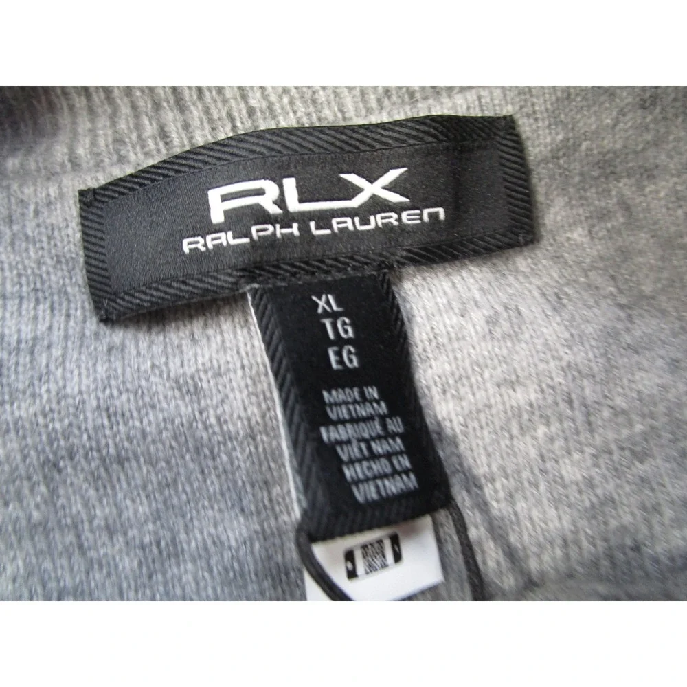 RLX Ralph Lauren Cashmere Raiders Quarter Zip Sweater Grey XL 785A54526005